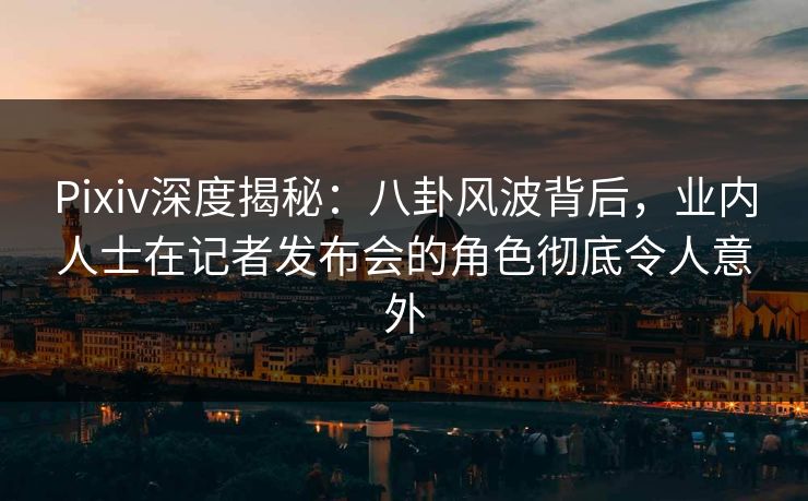 Pixiv深度揭秘：八卦风波背后，业内人士在记者发布会的角色彻底令人意外