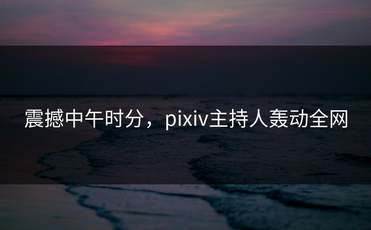 震撼中午时分，pixiv主持人轰动全网