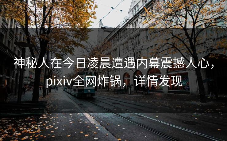 神秘人在今日凌晨遭遇内幕震撼人心，pixiv全网炸锅，详情发现