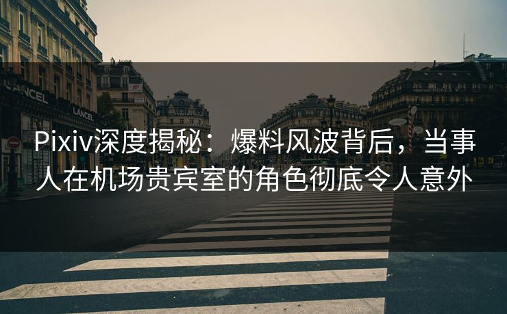 Pixiv深度揭秘：爆料风波背后，当事人在机场贵宾室的角色彻底令人意外