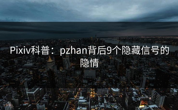 Pixiv科普：pzhan背后9个隐藏信号的隐情