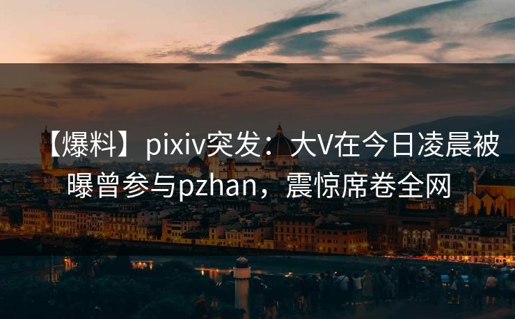 【爆料】pixiv突发：大V在今日凌晨被曝曾参与pzhan，震惊席卷全网